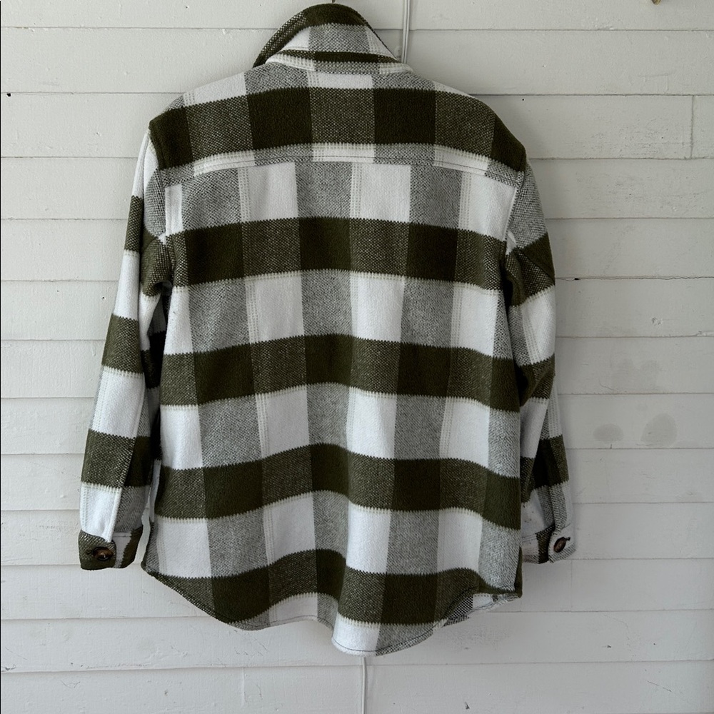 Caslon green plaid shacket size L - Picture 2 of 5